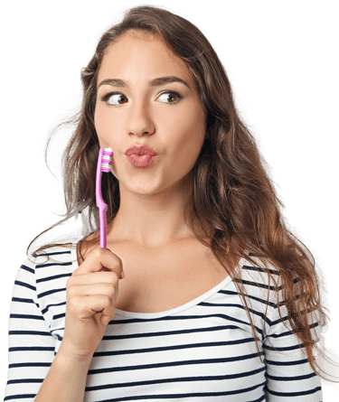 Girl Holding a Tooth Brush